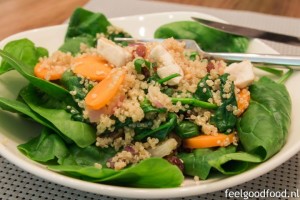 Quinoa met spinazie en winterwortel