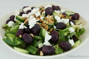 Salade met rode druiven