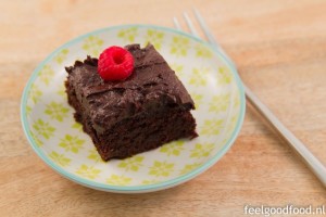 Healthy brownie met topping